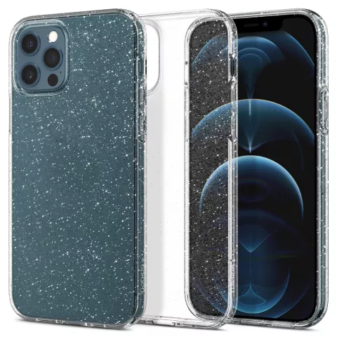 Spigen Liquid Crystal Glitter TPU Air Cushion H&uuml;lle Kompatibel mit iPhone 12 und iPhone 12 Pro - transparent