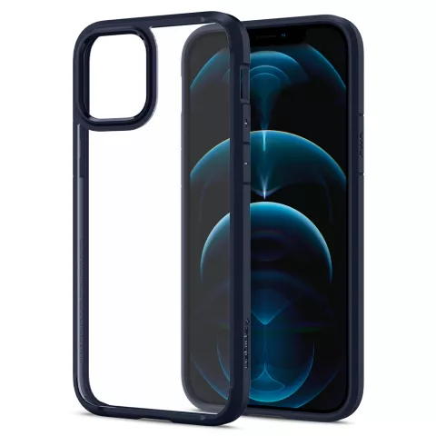 Spigen Ultra Hybrid PU und TPU Air Cushion H&uuml;lle Kompatibel mit iPhone 12 und iPhone 12 Pro - blau