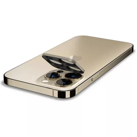 Spigen Kameraobjektiv-Glasschutz, 2er-Pack, Kompatibel mit iPhone 13 Pro und iPhone 13 Pro Max - Gold