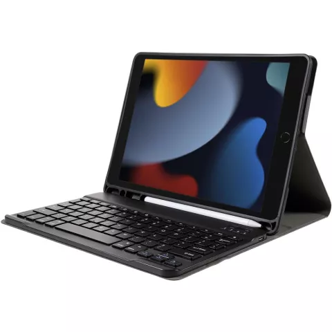 Just in Case Vintage Bluetooth Keyboard Cover QWERTY H&uuml;lle f&uuml;r iPad 10,2 Zoll - blau