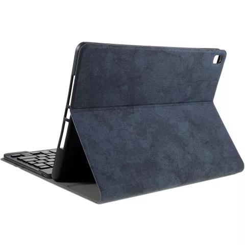 Nur f&uuml;r den Fall Vintage Bluetooth Keyboard Cover AZERTY H&uuml;lle f&uuml;r iPad 10,2 Zoll - blau