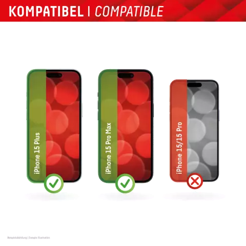 Displex Privacy Glass Displayschutzfolie Kompatibel mit iPhone 15 Plus &amp; iPhone 15 Pro Max - Transparent