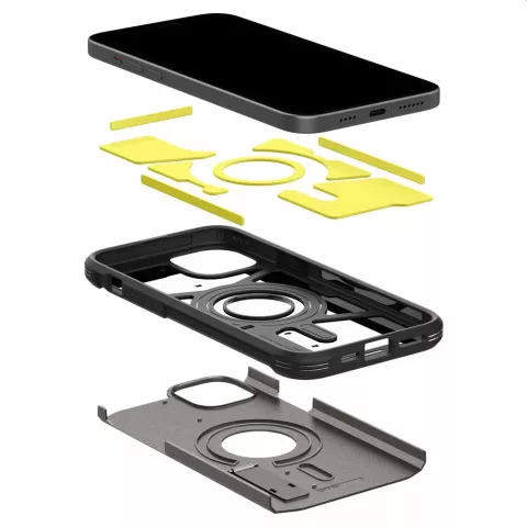 Spigen Tough Armor Magfit Case Kompatibel mit iPhone 15 - Schwarz