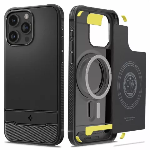 Spigen Rugged Armor Magfit Case Kompatibel mit iPhone 15 Pro - Schwarz