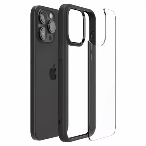 Spigen Ultra Hybrid Case Kompatibel mit iPhone 15 Pro Max - Mattschwarz