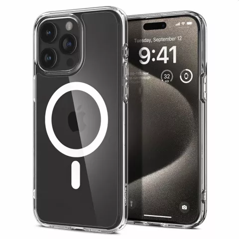 Spigen Ultra Hybrid Magfit Case Kompatibel mit iPhone 15 Pro Max - Weiss