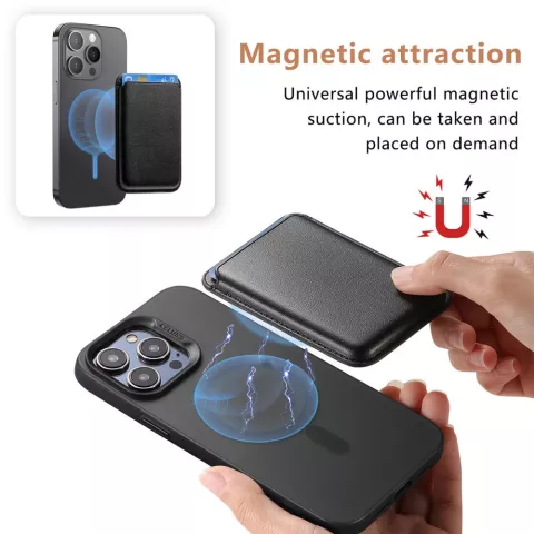 Magnetischer Kartenhalter Wallet Kompatibel mit iPhone mit MagSafe - Schwarz