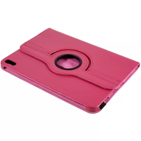 360 drehbares B&uuml;cherregal aus veganem Leder, Kompatibel mit iPad 10e gen 10.9 inch 2022 - rosa