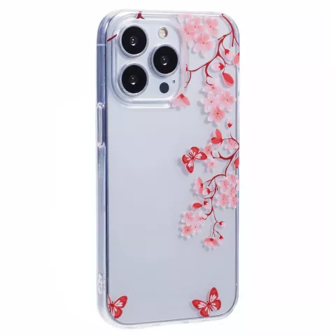 Zen Blossom Flower Branches Nature Butterflies TPU-H&uuml;lle Kompatibel mit iPhone 12 Pro Max - transparent