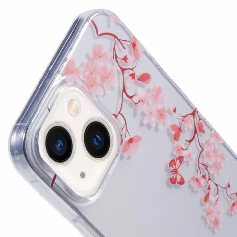 Zen Blossom Flower Branches Nature Butterflies TPU-H&uuml;lle Kompatibel mit iPhone 13 - transparent