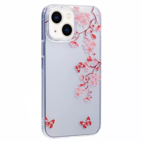 Zen Blossom Flower Branches Nature Butterflies TPU-H&uuml;lle Kompatibel mit iPhone 14 - transparent