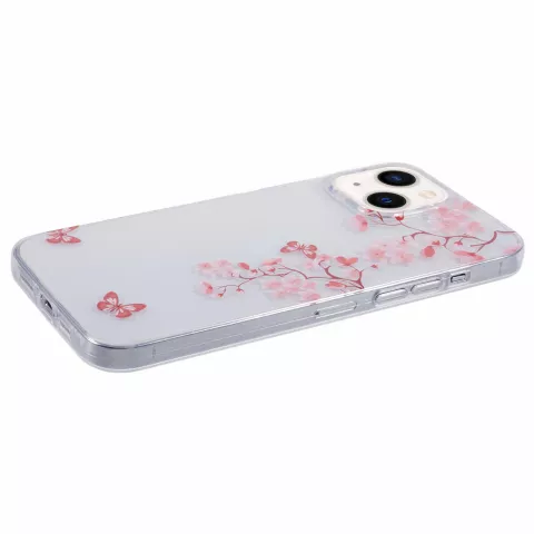 Zen Blossom Flower Branches Nature Butterflies TPU-H&uuml;lle Kompatibel mit iPhone 14 - transparent