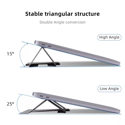 Leichter, faltbarer, magnetischer Laptop-St&auml;nder, zusammenklappbarer Design-Halter - Dunkelgrau