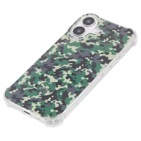 Camo Survivor TPU-H&uuml;lle mit verst&auml;rkten Ecken, Kompatibel mit iPhone 16 - Armeegr&uuml;n