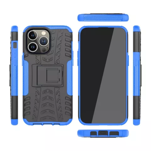 Sto&szlig;feste Kickstand-Schutzh&uuml;lle aus rutschfestem Kunststoff und TPU, Kompatibel mit iPhone 16 Pro Max - blau