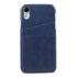 Duo Cardslot Wallet Card Cover Leder Kompatibel mit iPhone XR - Blau