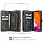 Caseme Retro Wallet Spaltlederh&uuml;lle f&uuml;r iPhone 12 und iPhone 12 Pro - schwarz