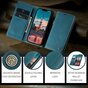 Caseme Retro Wallet Case Kompatibel mit iPhone 15 - Blau