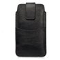 Lychee Leather Texture Large Size Plus Max Phone Pouch Insert Case Belt Belt Clip Cardslot Smartphone Case - Schwarz