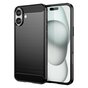 Carbon Armor TPU mit geb&uuml;rsteter Oberfl&auml;che, Kompatibel mit iPhone 16 Plus - Schwarz