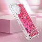 Glitzernde TPU-H&uuml;lle mit verst&auml;rkten Ecken, Kompatibel mit iPhone 16 Plus - transparentes Rosa