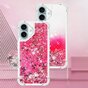 Glitzernde TPU-H&uuml;lle mit verst&auml;rkten Ecken, Kompatibel mit iPhone 16 Plus - transparentes Rosa